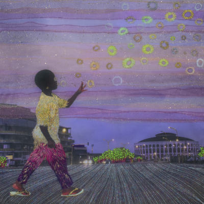 Budding Galaxies 80x 80 Cm Series Albahian Joana Choumali 2019